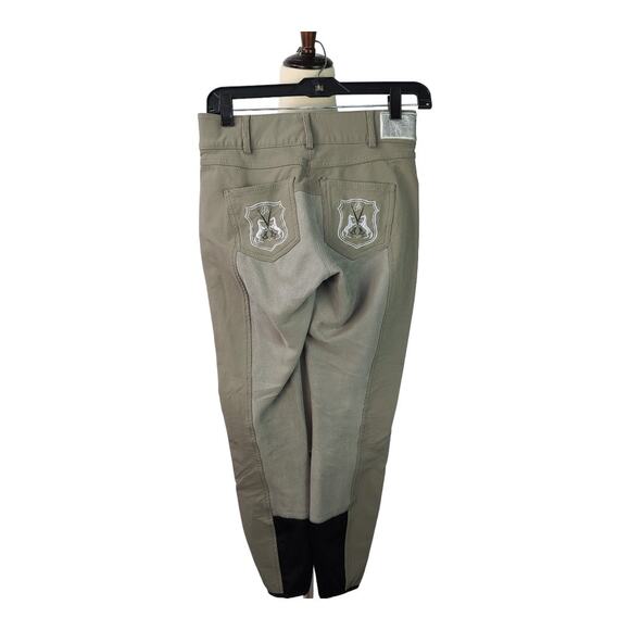 Goode Rider Equestrian Horse Riding Full Seat Breeches Pants Gray 24 R - Picture 3 of 5